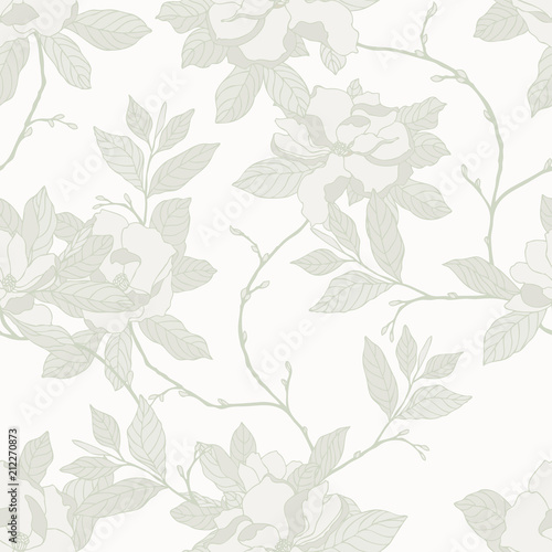 Seamless pattern with flowers magnolia © polina21