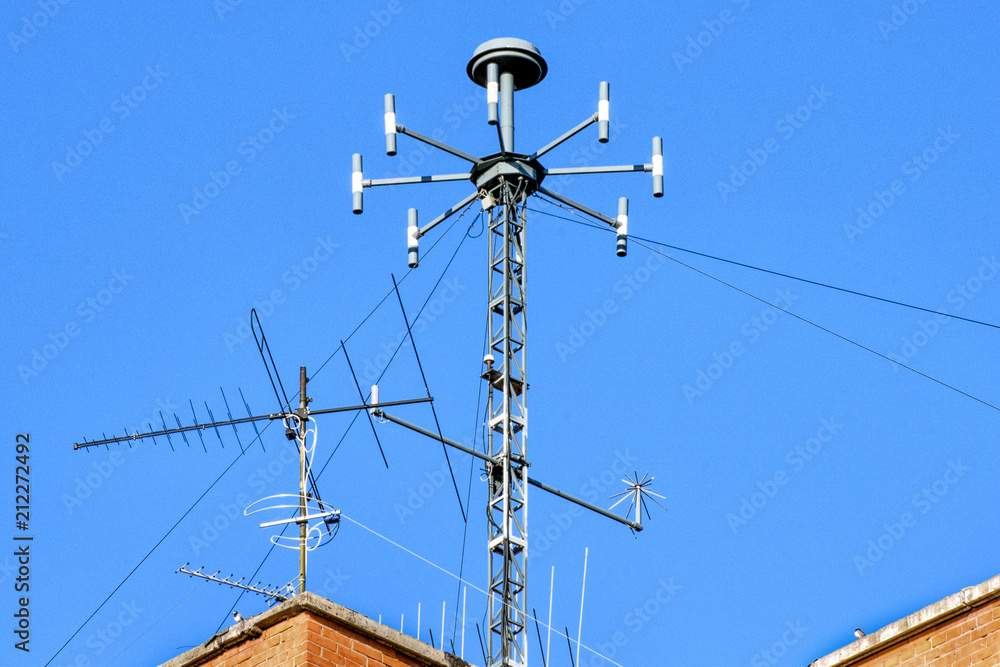 Antenna on blue sky background Antenna on blue sky background