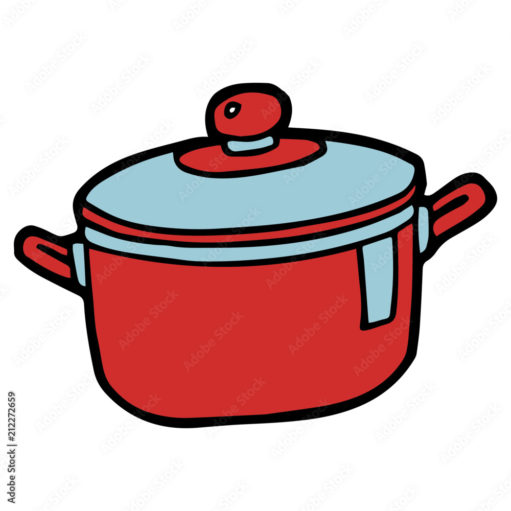 Pot cartoon illustration isolated on white background for children color book Pot cartoon illustration isolated on white background for children color book