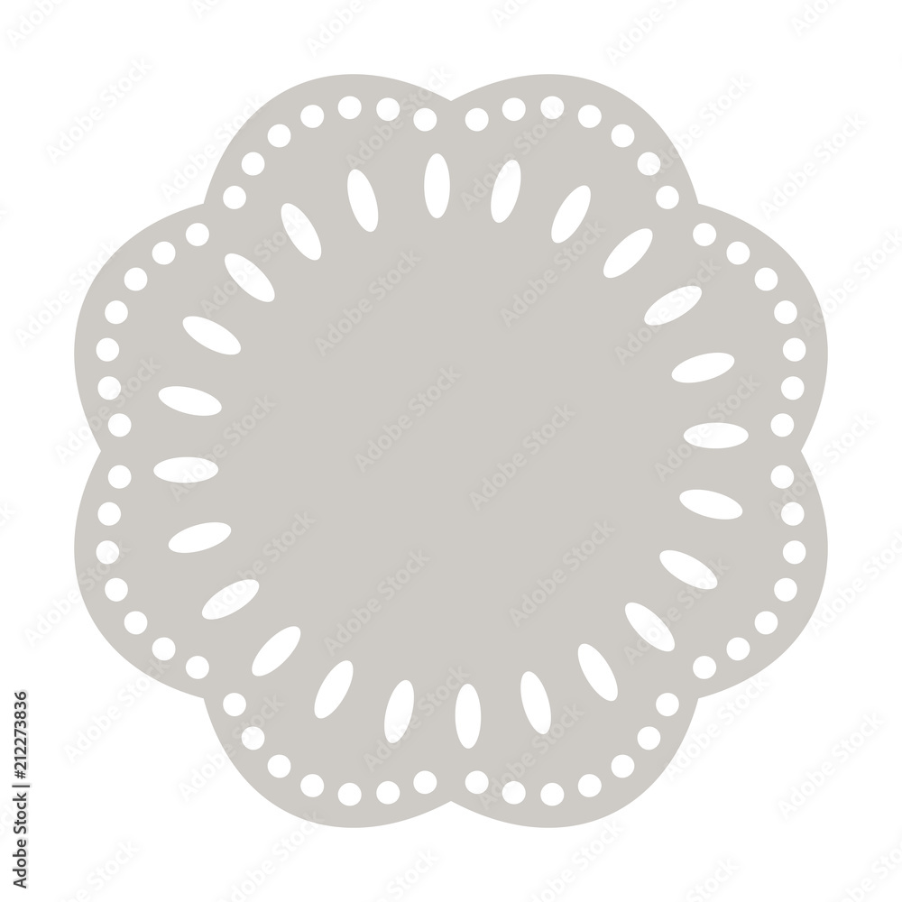 Paper doily cake round napkin vector. Decorative plate template. - obrazy, fototapety, plakaty 