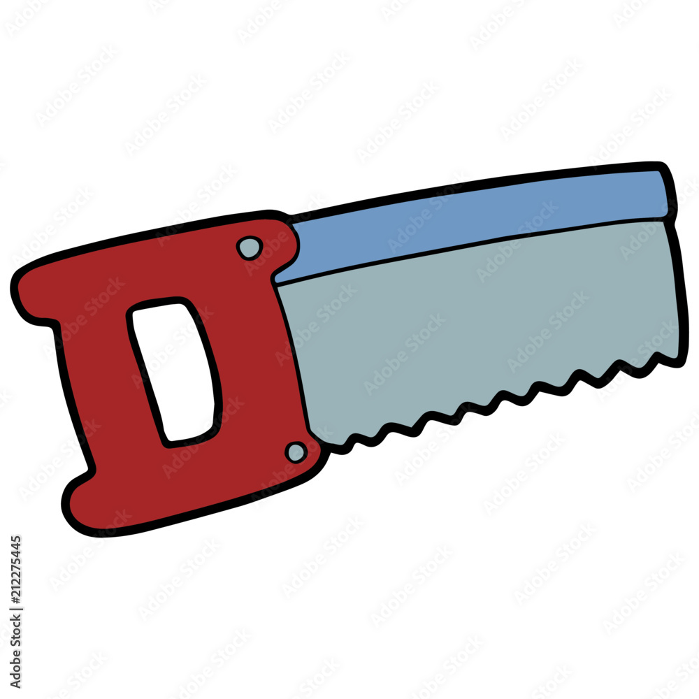 Saw cartoon illustration isolated on white background for children