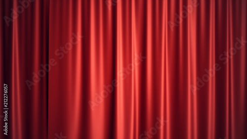3D illustration luxury red silk velvet curtains decoration design, ideas. Red Stage Curtain for theater or opera scene backdrop. Mock-up for your design project