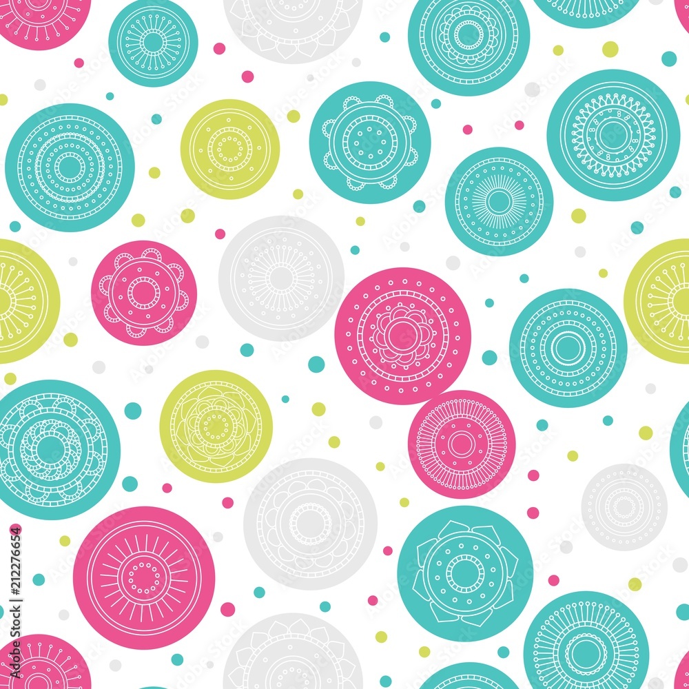 Seamless round ornament pattern. Vector repeating texture. Seamless round ornament pattern. Vector repeating texture.