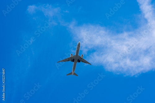 Airplane flying overhead