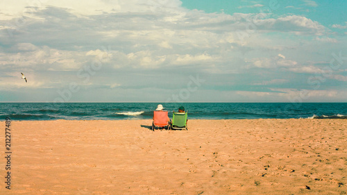 Couple Sitting on Assateague Beach