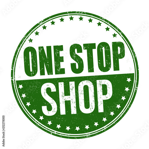 One stop shop grunge rubber stamp