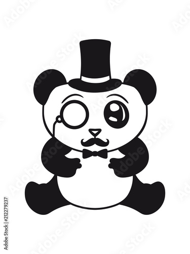 Fotografie sir herr gentlemen mustache schnurrbart hut zylinder monokel brille reich niedli