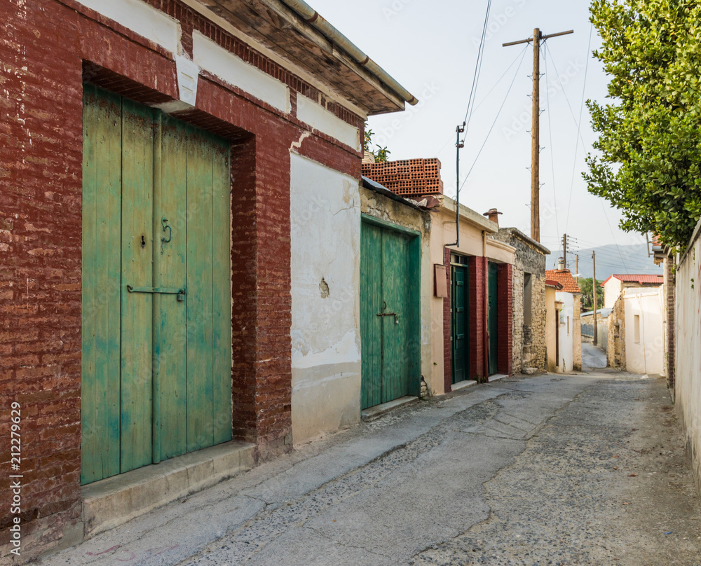 A typical view in the traditional village Omodos in Cyprus