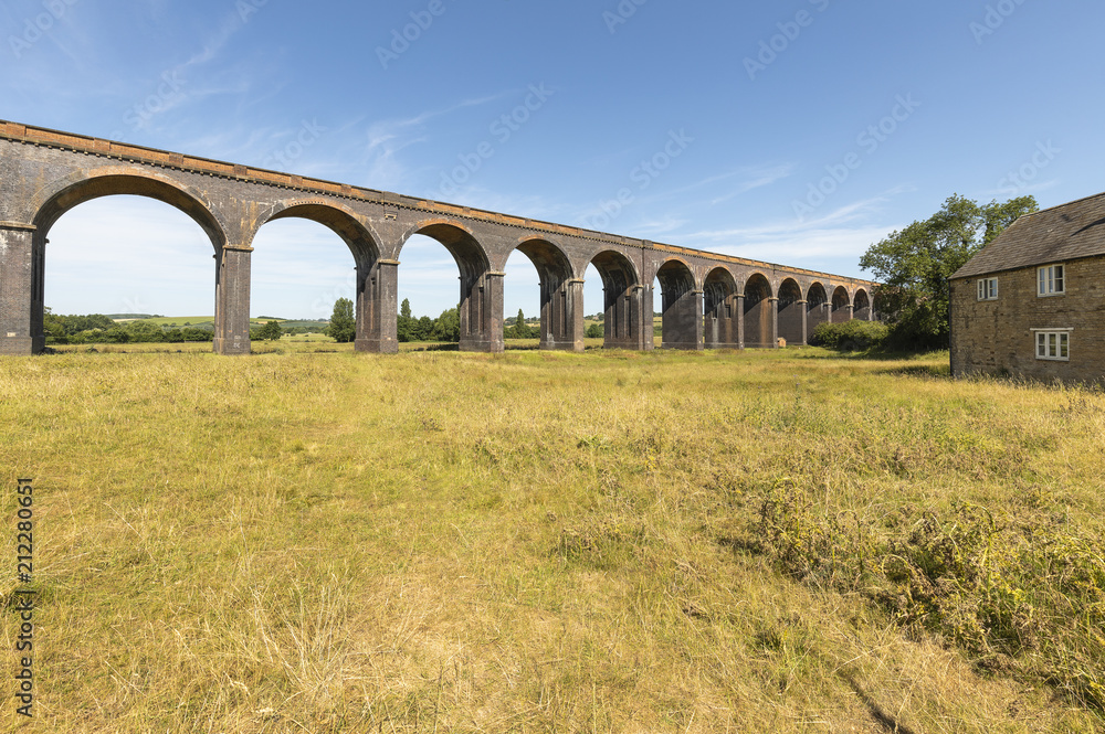 Arches / An image of the amazing Harringworth Viaduct with a span of eighty two arches  1,275 yards long (1.166 km) shot at Harringworth, Northamptonshire, England, UK.