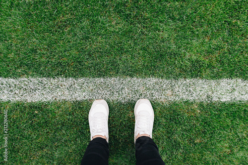 Wallpaper Mural Close up of grass and marks on football or soccer field 2018 Torontodigital.ca