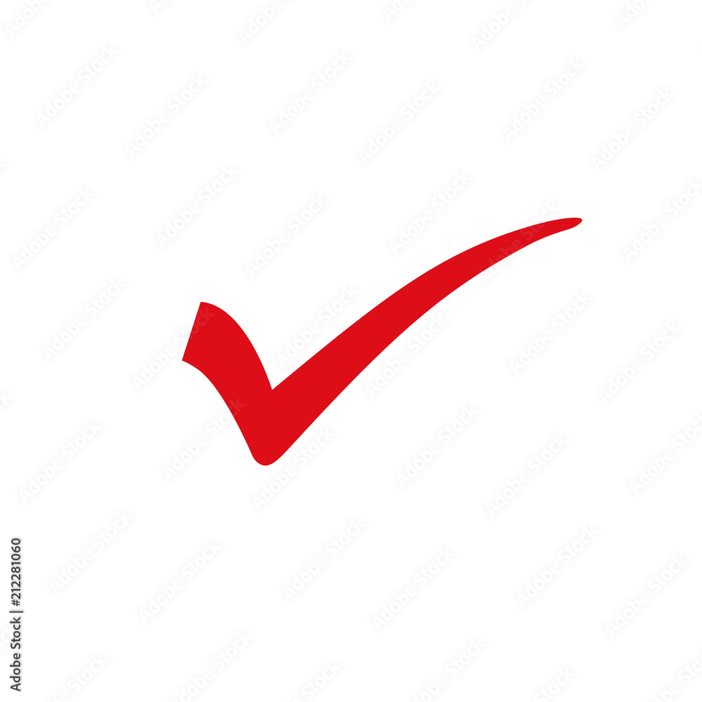 Red check mark or tick sign. Easily editable, colorable EPS 8 vector icon isolated on transparent background, No. 4 variant. Red check mark or tick sign. Easily editable, colorable EPS 8 vector icon isolated on transparent background, No. 4 variant.
