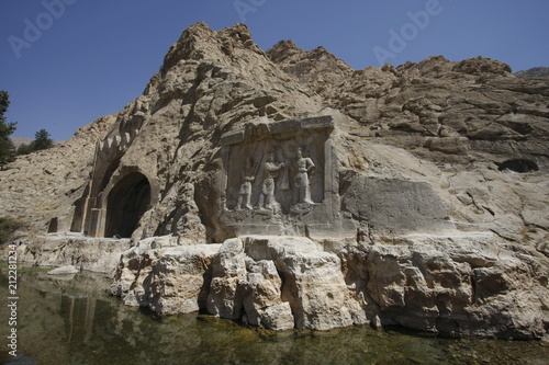 Taq Bostan, a famous rock relief of Sassanid Persia photo