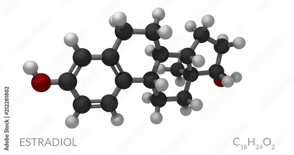 Estradiol molecule, rotating seamless loop, 3d animation, 4k 30fps Estradiol molecule, rotating seamless loop, 3d animation, 4k 30fps