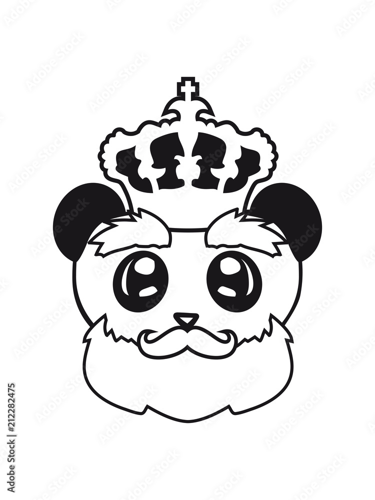 kopf krone könig alt opa prinz sitzend klein dick gesicht panda süß niedlich bär china asien schwarz weiß comic cartoon kopf krone könig alt opa prinz sitzend klein dick gesicht panda süß niedlich bär china asien schwarz weiß comic cartoon