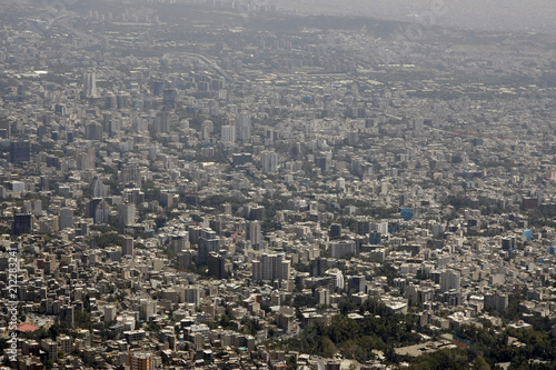 Aerial view of Tehran  capital city of Iran