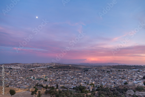 Sunset over the city of Fez in Morocco