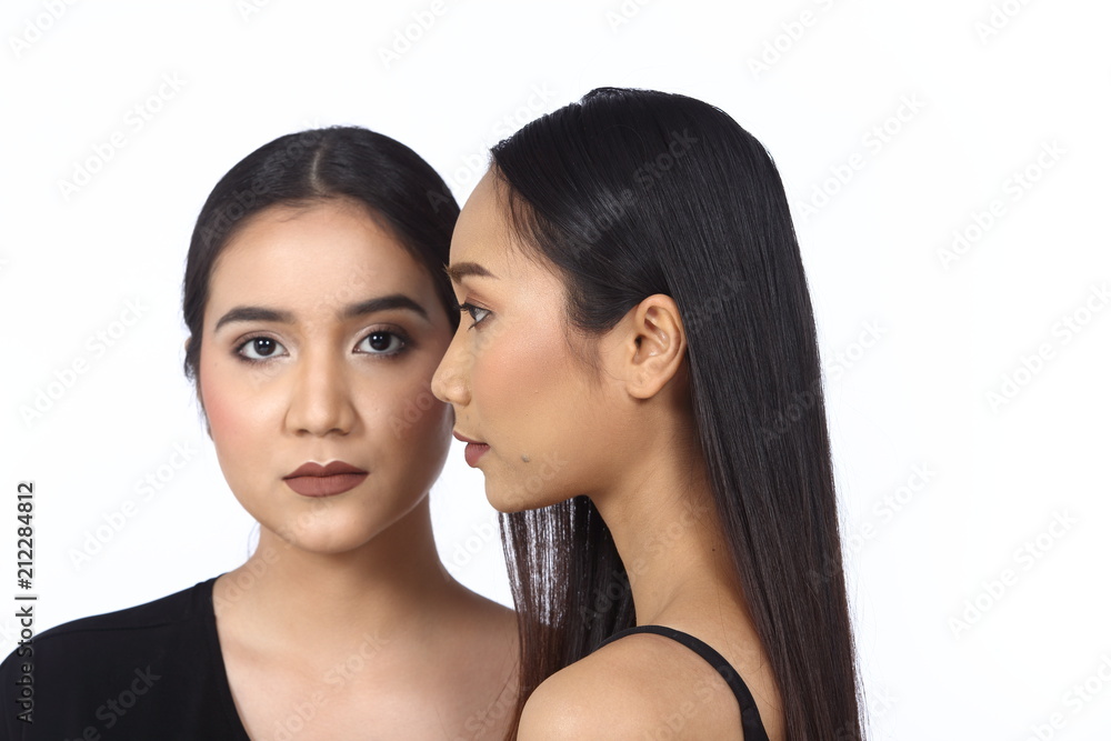 Concept of Best Friends Multi Race Ethnic or Close younger older sisters Concept of Best Friends Multi Race Ethnic or Close younger older sisters