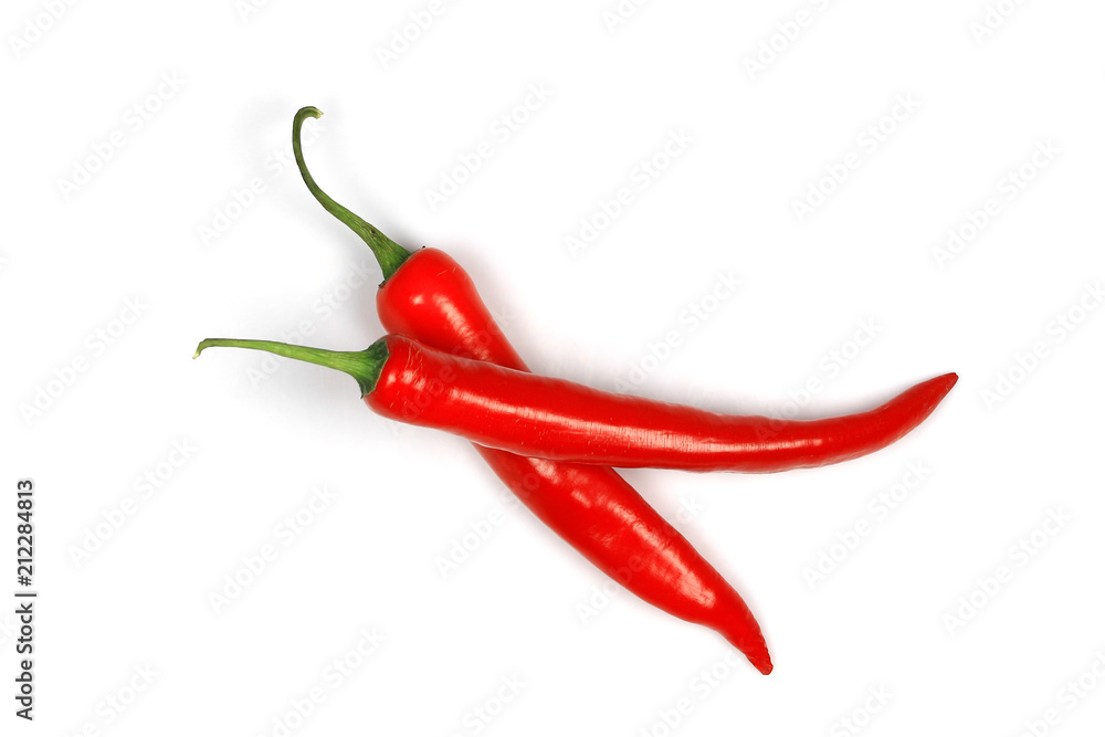 red chili pepper isolated on white background ,top vie,flate lay red chili pepper isolated on white background ,top vie,flate lay