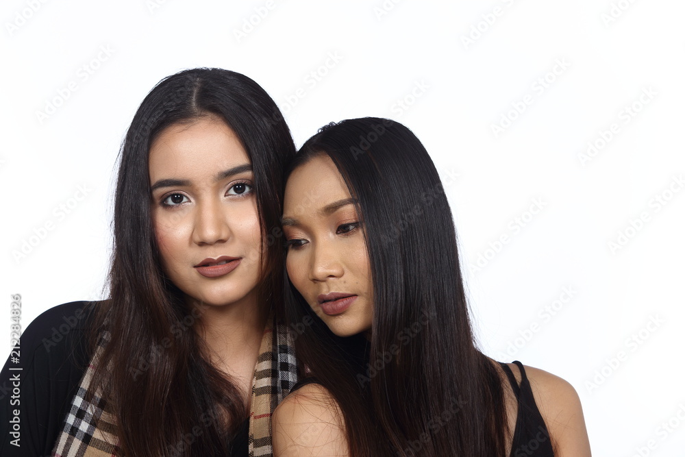 Concept of Best Friends Multi Race Ethnic or Close younger older sisters Concept of Best Friends Multi Race Ethnic or Close younger older sisters