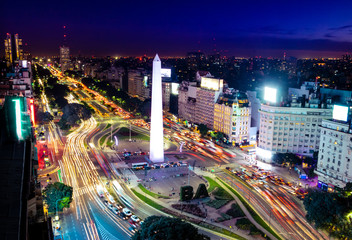 Keuken achterwand Buenos Aires Kleurrijk nachtelijk Buenos Aires van bovenaf  © diegograndi
