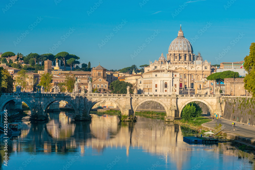 Obraz premium Widok na katedrę św. Piotra w Rzymie, Włochy