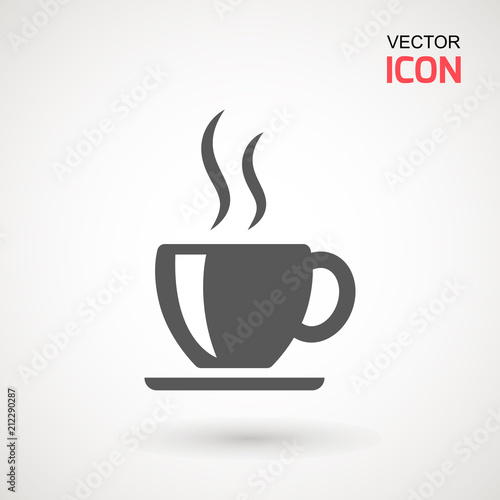 Coffee cup icon  Simple vector coffee icon. Vector illustration isolated on white. Silhouette simple. Logotype concept. Logo design template.