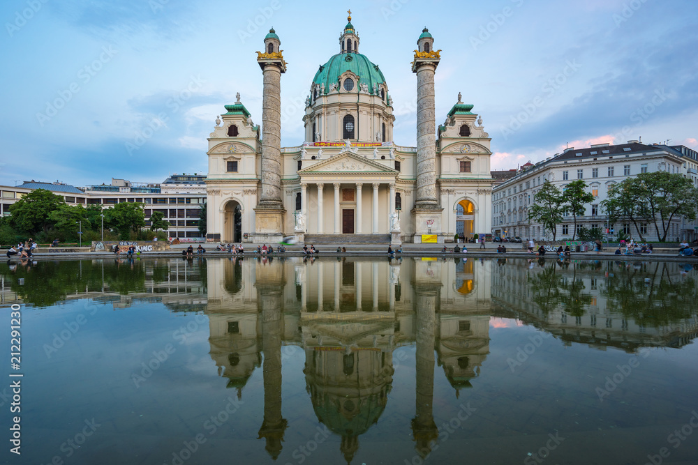 Karlskirche church in Vienna city, Austria