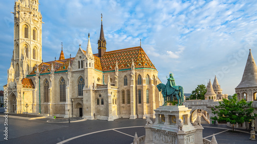 Fisherman's Bastion and the Matthias Church in Budapest, Hungary