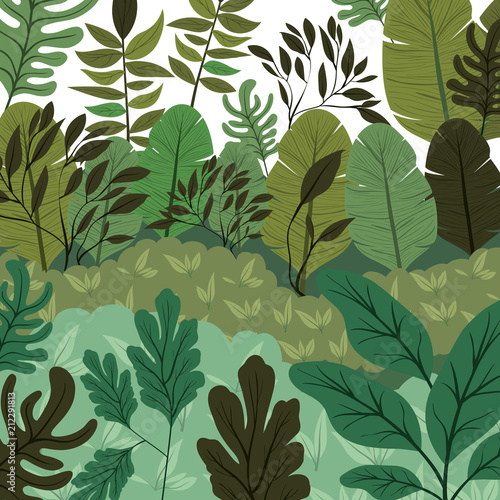 jungle scene pattern background vector illustration design