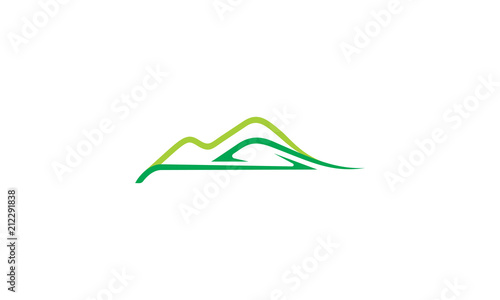 line mountain car logo icon vector