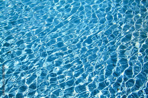 Photo of a macro blue sea water