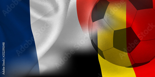 フランス　ベルギー　国旗　サッカー 