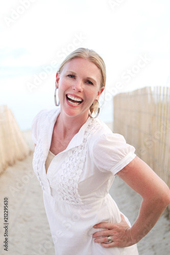 Portrait of a confident woman smiling.