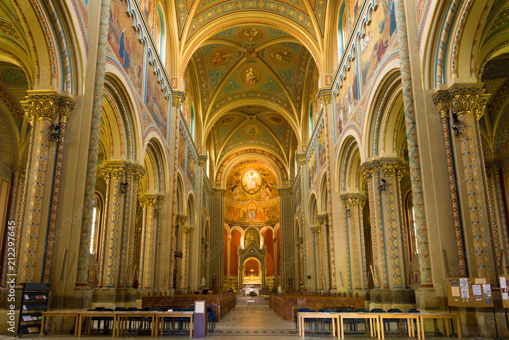 Interior of the Cathedral of Saints Cyril and Methodius in Karlin. Prague, Czech Republic