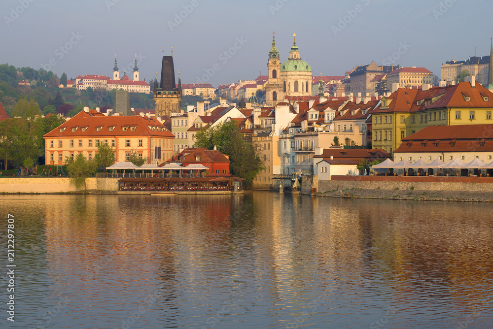 Mala Strana is the historic district of Prague on the morning of April. Czech Republic