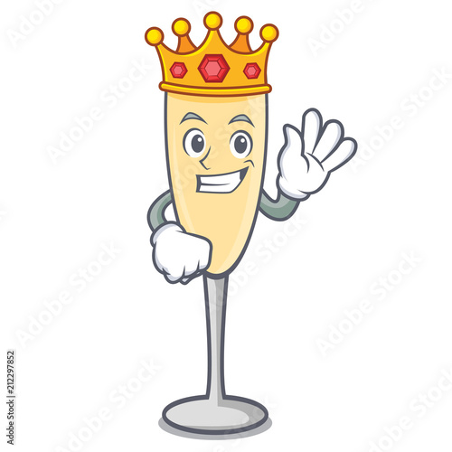 King champagne mascot cartoon style