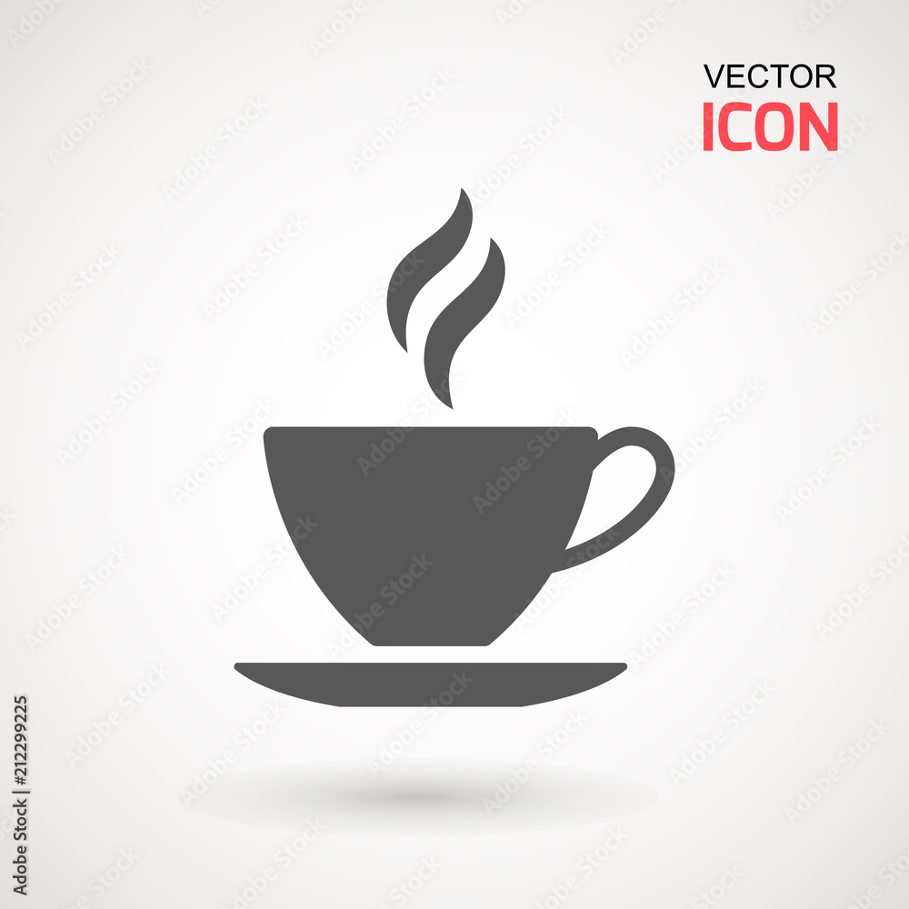 Coffee cup icon, Simple vector coffee icon. Vector illustration isolated on white. Silhouette simple. Logotype concept. Logo design template. Coffee cup icon, Simple vector coffee icon. Vector illustration isolated on white. Silhouette simple. Logotype concept. Logo design template.