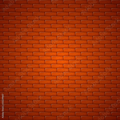 Red brick wall seamless pattern. Vector illustration.