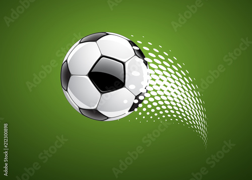 Soccer ball on green background  vector illustration