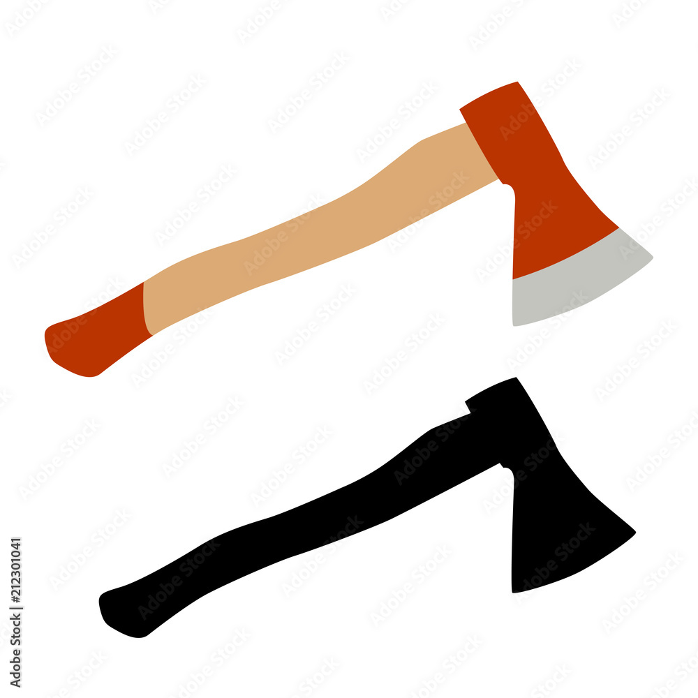 hatchet vector illustration flat style black silhouette hatchet vector illustration flat style black silhouette