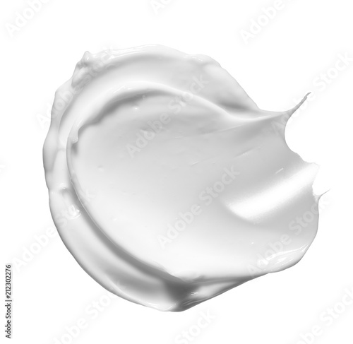 White smear of cosmetic cream isolated on white