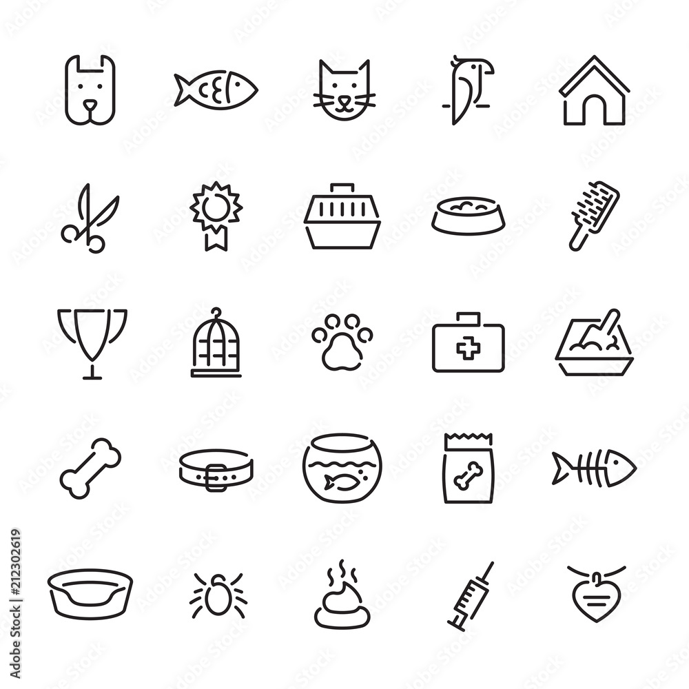 Vector Pet Icon Logo Set Vector Pet Icon Logo Set