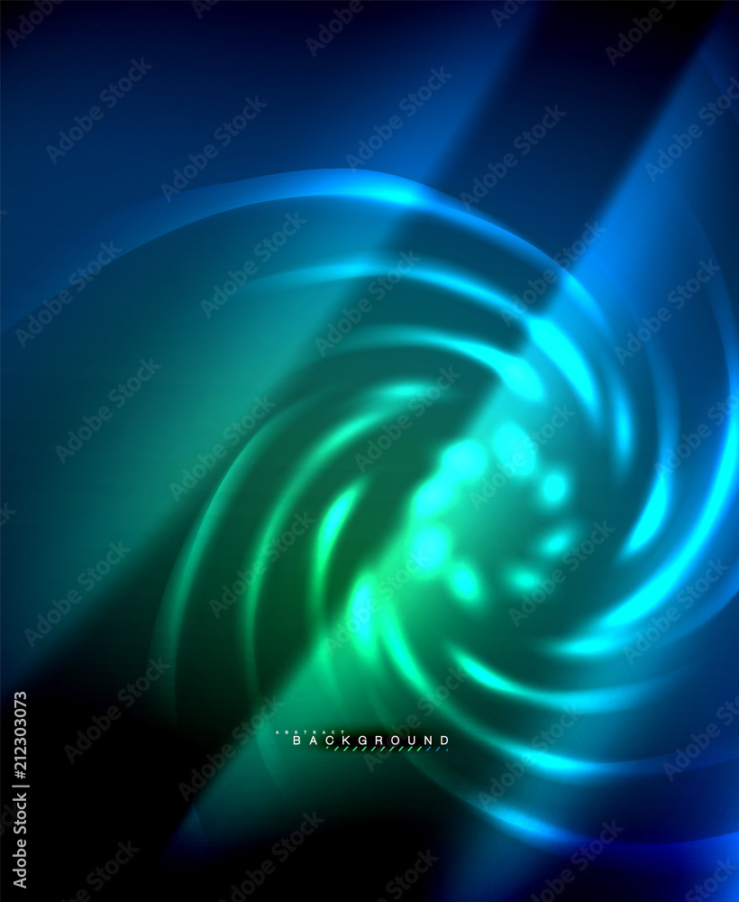 Neon glowing techno lines, hi-tech futuristic abstract background template with square shapes Neon glowing techno lines, hi-tech futuristic abstract background template with square shapes