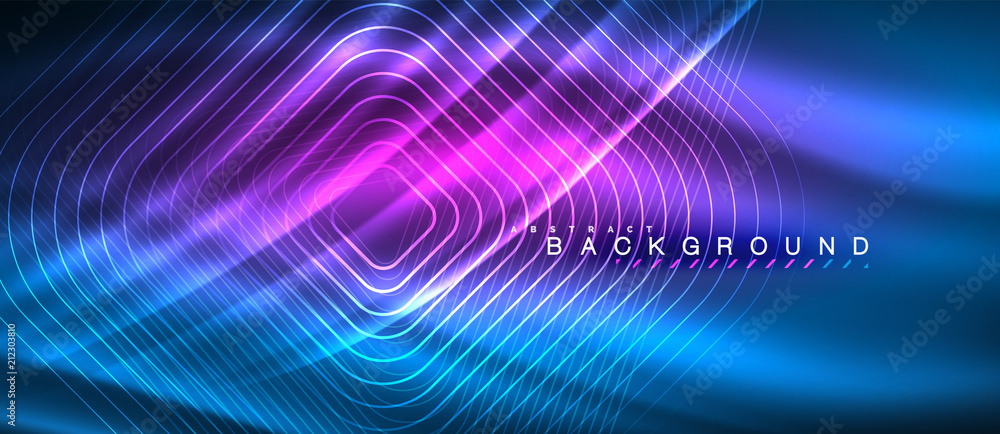 Neon glowing lines, magic energy space light concept, abstract background wallpaper design Neon glowing lines, magic energy space light concept, abstract background wallpaper design