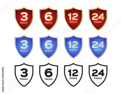 protection shield hour icon vector