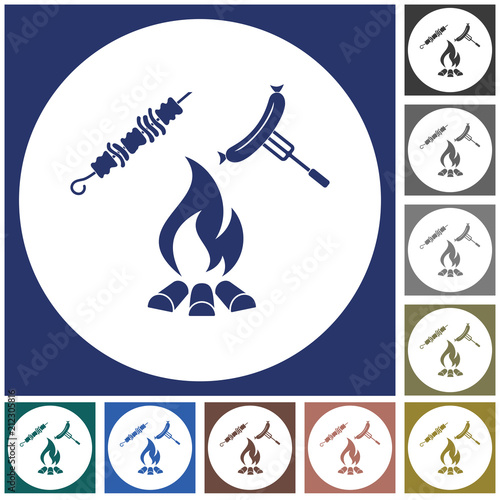 Grilled kebab and sausage icon