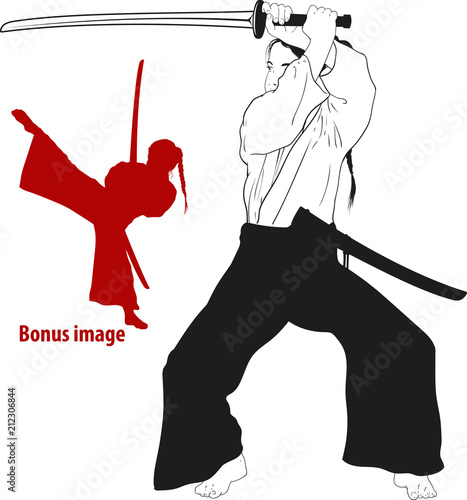 girl training with sword