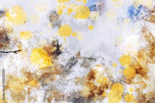 Abstract painting with splash of watercolor. It can be used for background. © pomiti