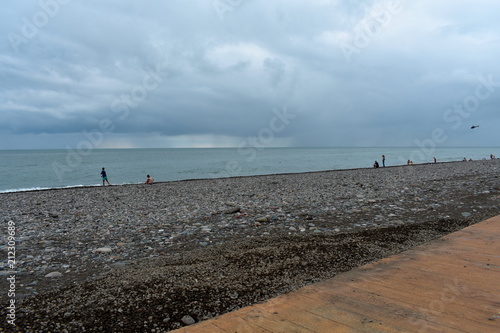 Stormy weather on the beach