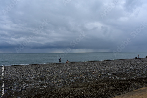 Stormy weather on the beach